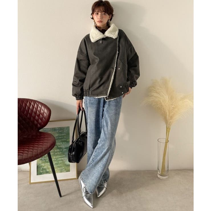 着こなす、こなれ感。ヴィンテージ加工ライダースボアジャケット | Classical Elf  | 詳細画像6 