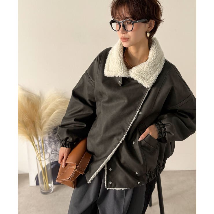 着こなす、こなれ感。ヴィンテージ加工ライダースボアジャケット | Classical Elf  | 詳細画像7 