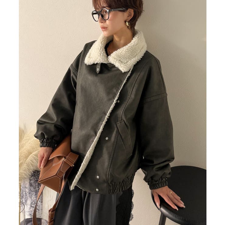 着こなす、こなれ感。ヴィンテージ加工ライダースボアジャケット | Classical Elf  | 詳細画像8 