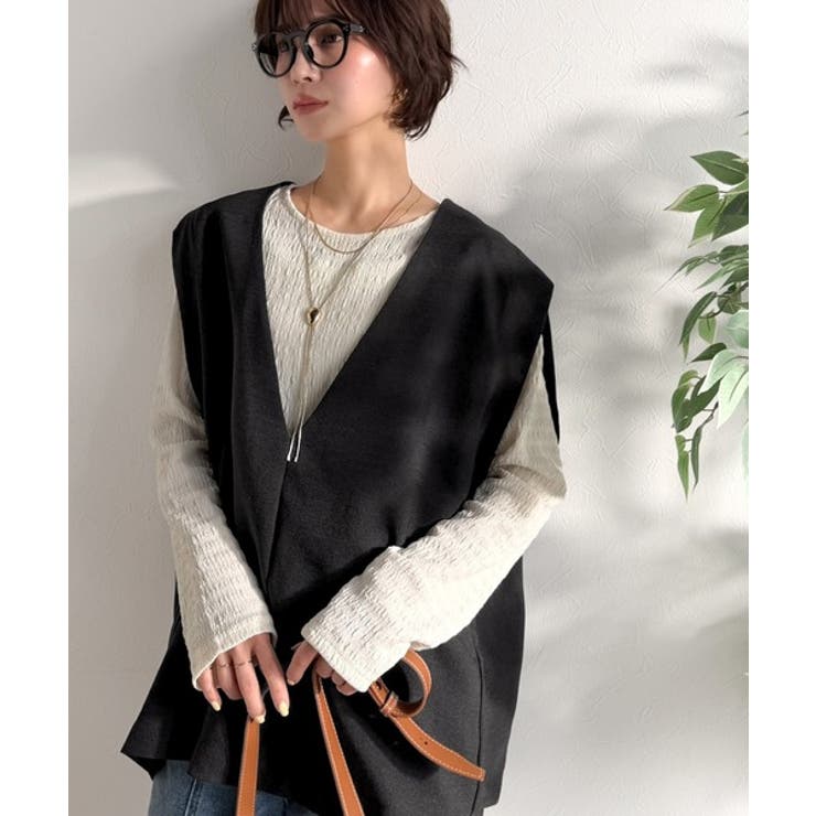 【Classical Evon】シンプルな品をまとう。リネンタッチベスト（Vネッ… | Classical Elf  | 詳細画像8 