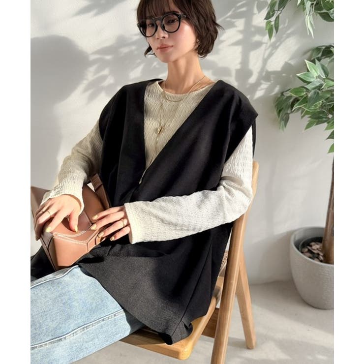 【Classical Evon】シンプルな品をまとう。リネンタッチベスト（Vネッ… | Classical Elf  | 詳細画像9 