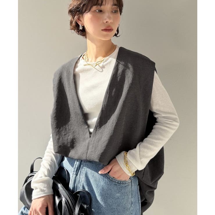 【Classical Evon】シンプルな品をまとう。リネンタッチベスト（Vネッ… | Classical Elf  | 詳細画像12 