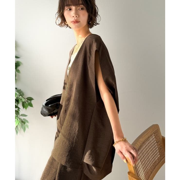 【Classical Evon】シンプルな品をまとう。リネンタッチベスト（Vネッ… | Classical Elf  | 詳細画像23 