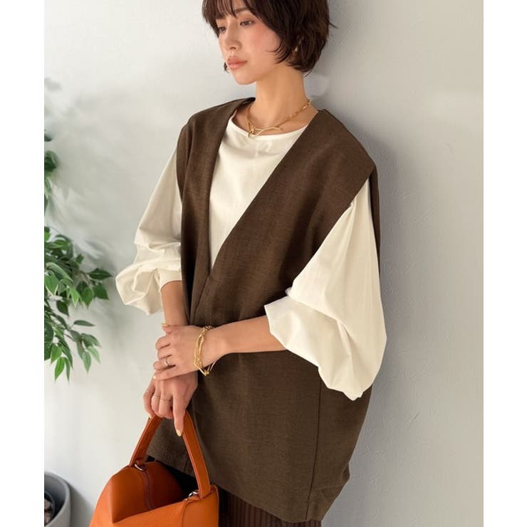 【Classical Evon】シンプルな品をまとう。リネンタッチベスト（Vネッ… | Classical Elf  | 詳細画像34 