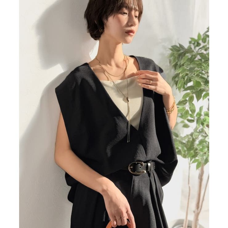 【Classical Evon】シンプルな品をまとう。リネンタッチベスト（Vネッ… | Classical Elf  | 詳細画像3 