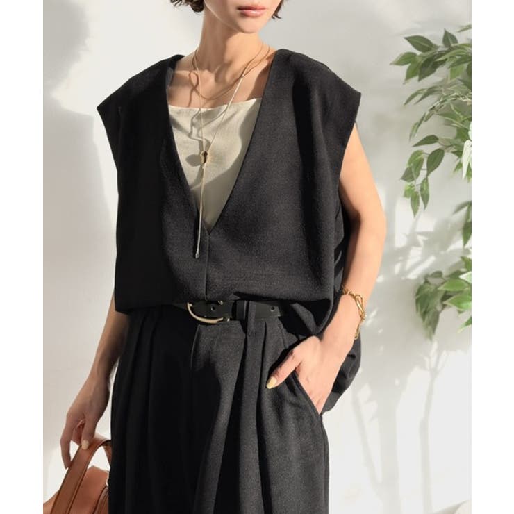 【Classical Evon】シンプルな品をまとう。リネンタッチベスト（Vネッ… | Classical Elf  | 詳細画像5 