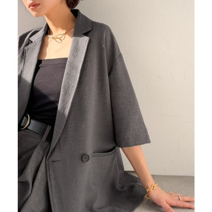 チャコール | 【Classical Evon】さらりと整う、余裕。リネンタッチジャケット（セッ… | Classical Elf 