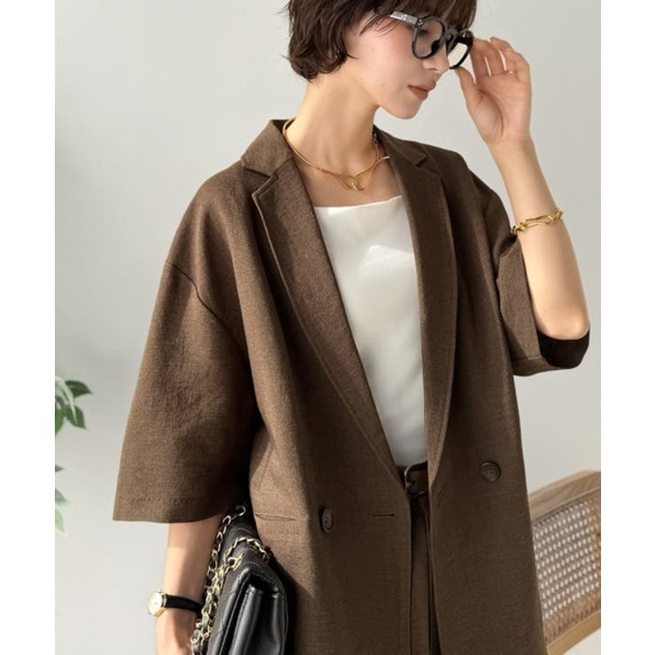 ブラウン | 【Classical Evon】さらりと整う、余裕。リネンタッチジャケット（セッ… | Classical Elf 