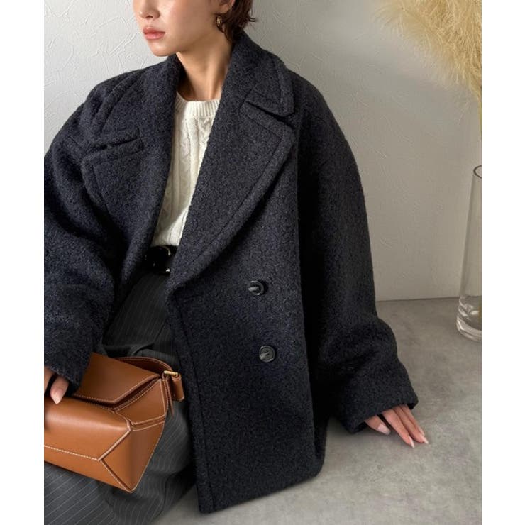 ネイビー | 雪のようにやさしい肌触りで、大人のきちんと感を演出。軽やかブークレPコート | Classical Elf 