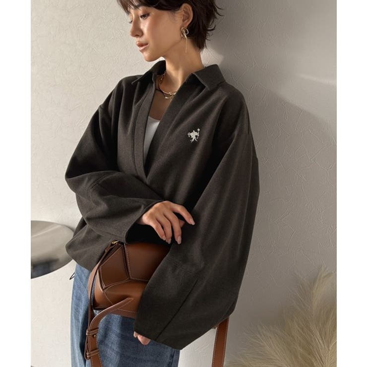 優しい温もり、上品見え。圧縮ニット襟付きキーネックプルオーバー | Classical Elf  | 詳細画像20 