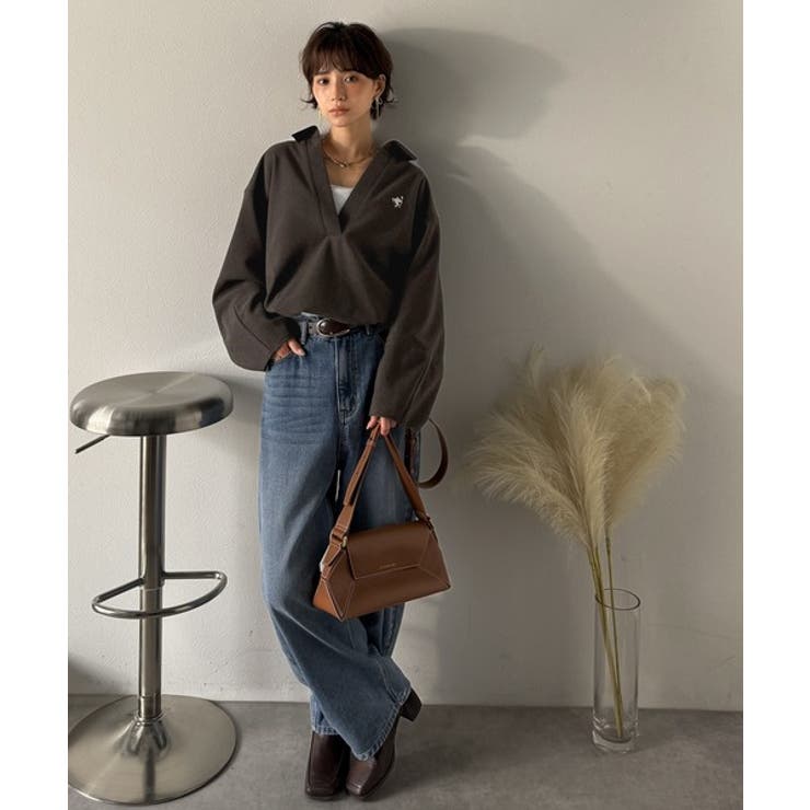 優しい温もり、上品見え。圧縮ニット襟付きキーネックプルオーバー | Classical Elf  | 詳細画像22 