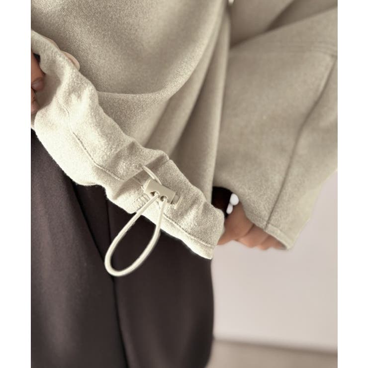 優しい温もり、上品見え。圧縮ニット襟付きキーネックプルオーバー | Classical Elf  | 詳細画像43 