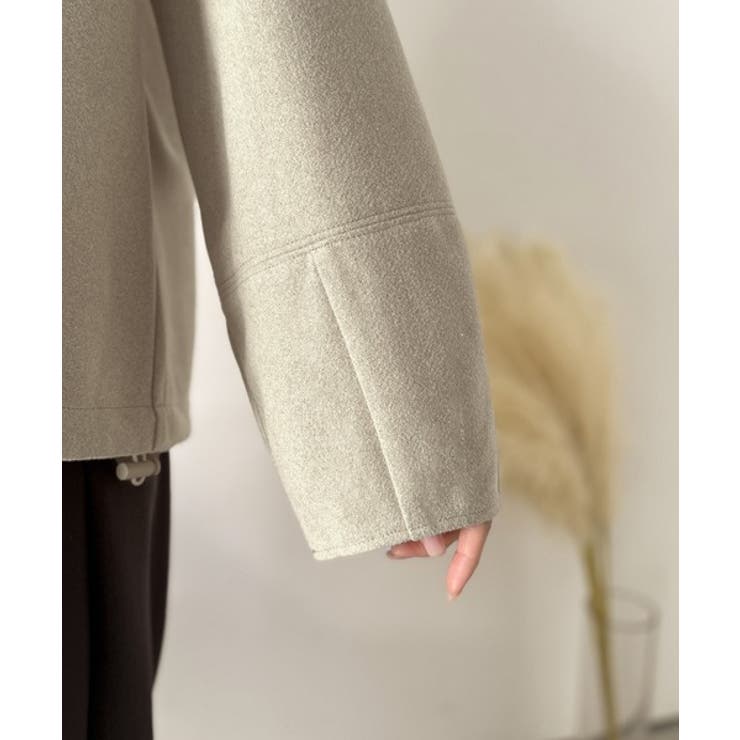 優しい温もり、上品見え。圧縮ニット襟付きキーネックプルオーバー | Classical Elf  | 詳細画像44 