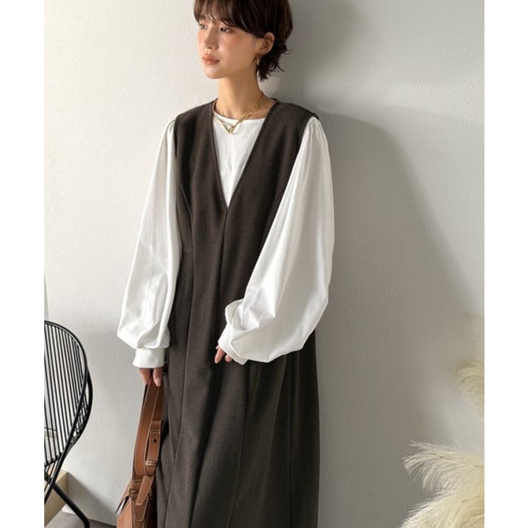 一枚で決まる、凛とした美しさ。Vネックウエストタックワンピース | Classical Elf  | 詳細画像11 