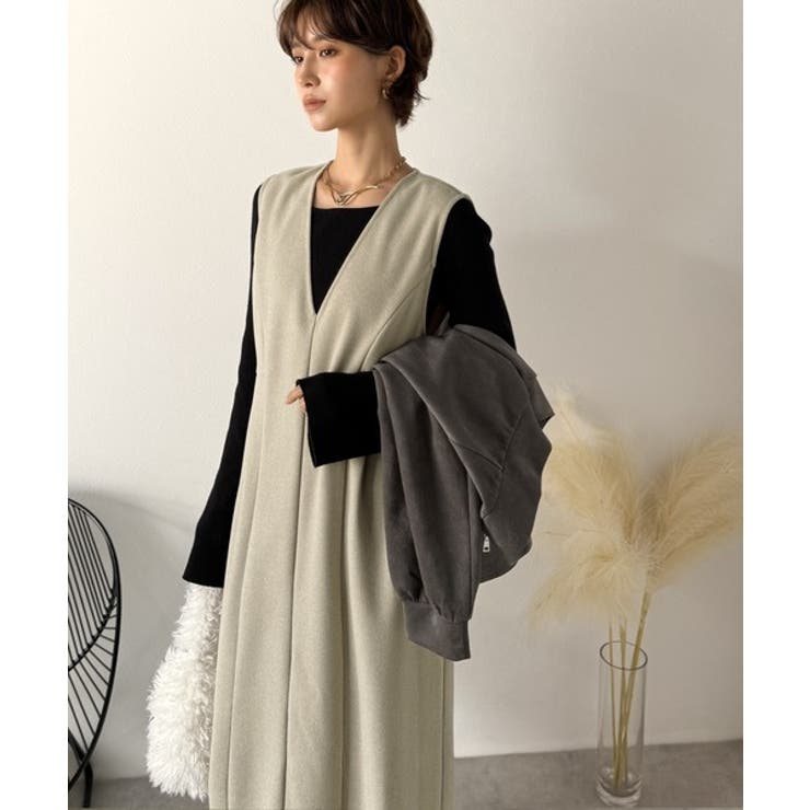 一枚で決まる、凛とした美しさ。Vネックウエストタックワンピース | Classical Elf  | 詳細画像14 