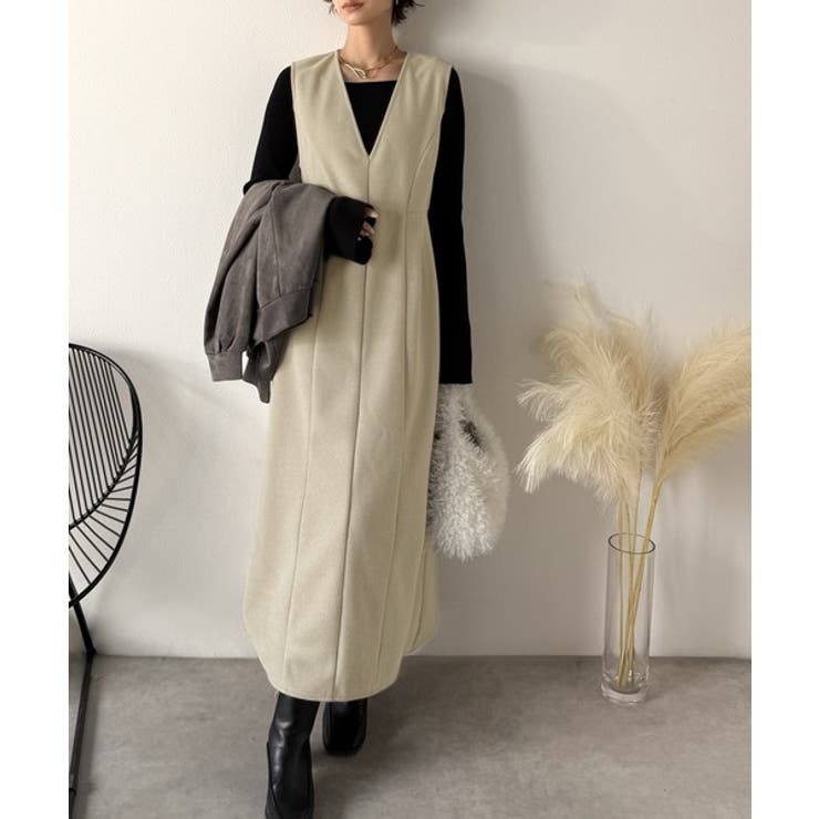 一枚で決まる、凛とした美しさ。Vネックウエストタックワンピース | Classical Elf  | 詳細画像19 