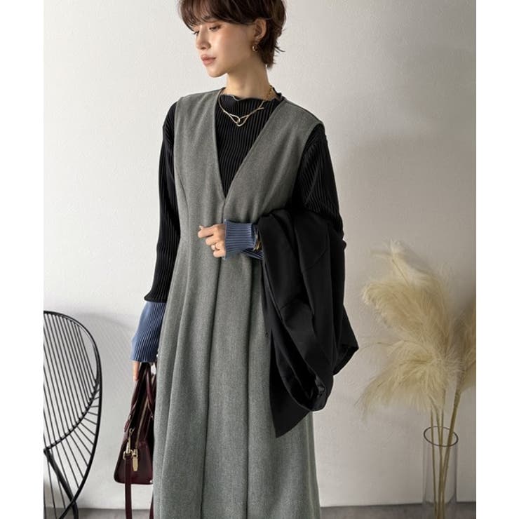 一枚で決まる、凛とした美しさ。Vネックウエストタックワンピース | Classical Elf  | 詳細画像1 