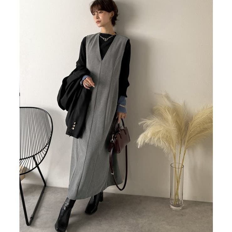 一枚で決まる、凛とした美しさ。Vネックウエストタックワンピース | Classical Elf  | 詳細画像5 