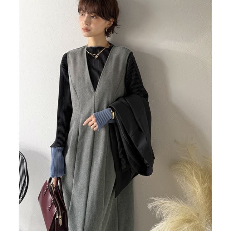 一枚で決まる、凛とした美しさ。Vネックウエストタックワンピース | Classical Elf  | 詳細画像6 