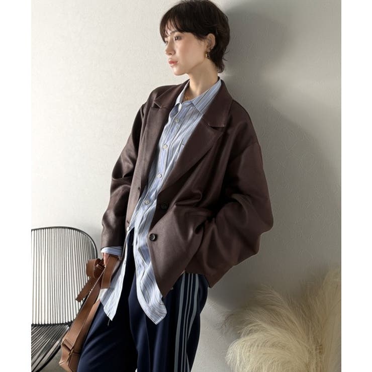 【Classical Evon】羽織るだけで上品ハンサム。レザー風加工スエード袖… | Classical Elf  | 詳細画像14 