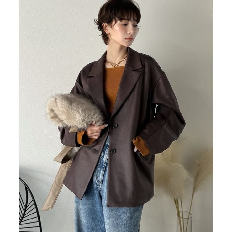 【Classical Evon】羽織るだけで上品ハンサム。レザー風加工スエード袖… | Classical Elf  | 詳細画像19 