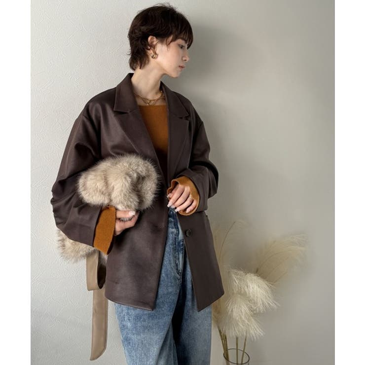 【Classical Evon】羽織るだけで上品ハンサム。レザー風加工スエード袖… | Classical Elf  | 詳細画像22 