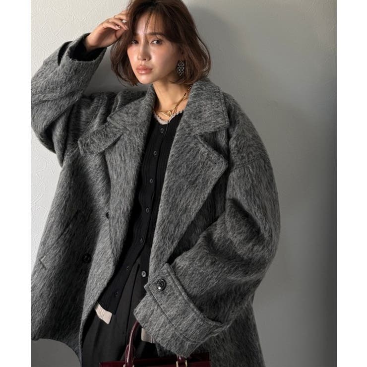 チャコール | 【Classical Evon】気品に溢れ、温もり満たす。シャギーピーコート（ミ… | Classical Elf 