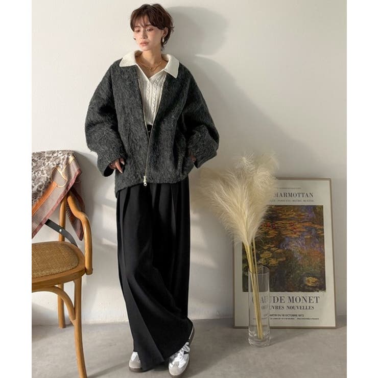 この高級感、思わず手に取りたくなる。シャギーノーカラーコート[品番