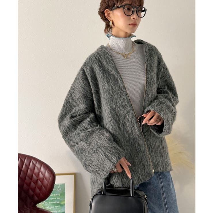 この高級感、思わず手に取りたくなる。シャギーノーカラーコート | Classical Elf  | 詳細画像16 