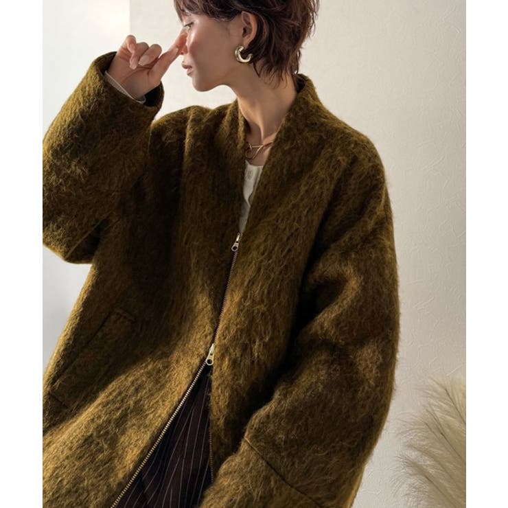 この高級感、思わず手に取りたくなる。シャギーノーカラーコート | Classical Elf  | 詳細画像23 