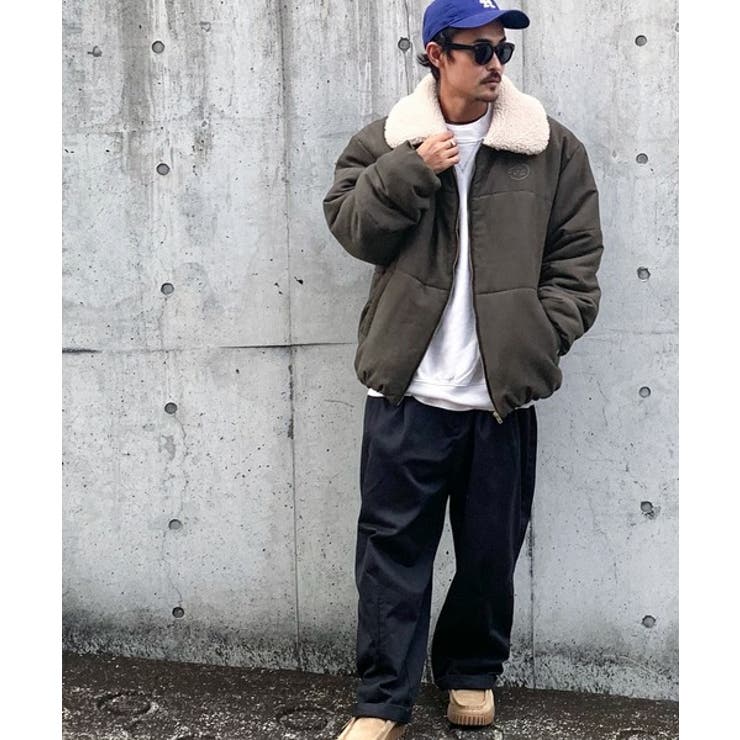 Javaジャバコラボ》軽くてあったか。襟ボアスエード中綿JK[品番