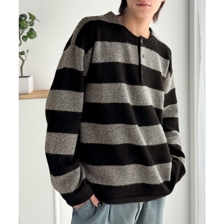 クラシカル×モダンな一枚。ラガーデザインリラックスニット | Classical Elf Men | 詳細画像9 