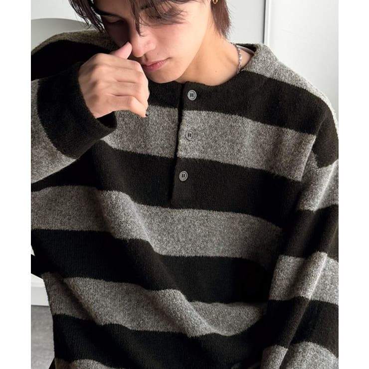 クラシカル×モダンな一枚。ラガーデザインリラックスニット | Classical Elf Men | 詳細画像11 