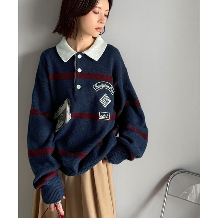 《JaVaジャバコラボ》ワッペンデザインラガーポロニット（長袖） | Classical Elf Men | 詳細画像7 