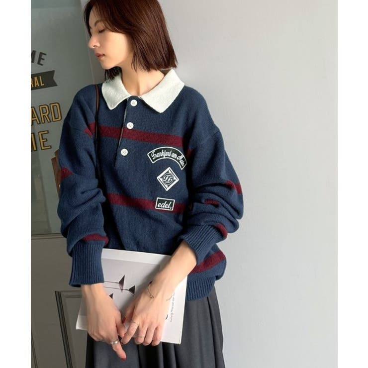 《JaVaジャバコラボ》ワッペンデザインラガーポロニット（長袖） | Classical Elf Men | 詳細画像10 