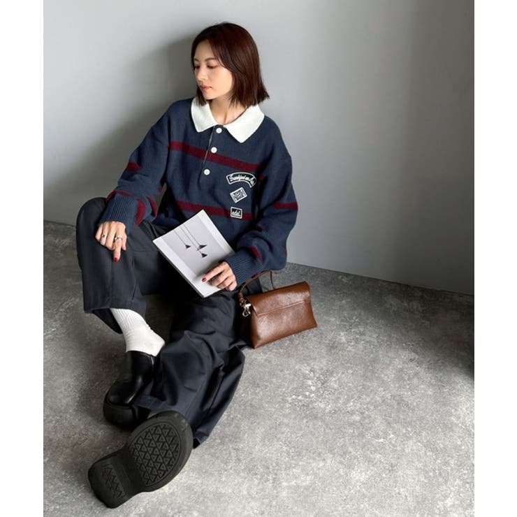 《JaVaジャバコラボ》ワッペンデザインラガーポロニット（長袖） | Classical Elf Men | 詳細画像12 