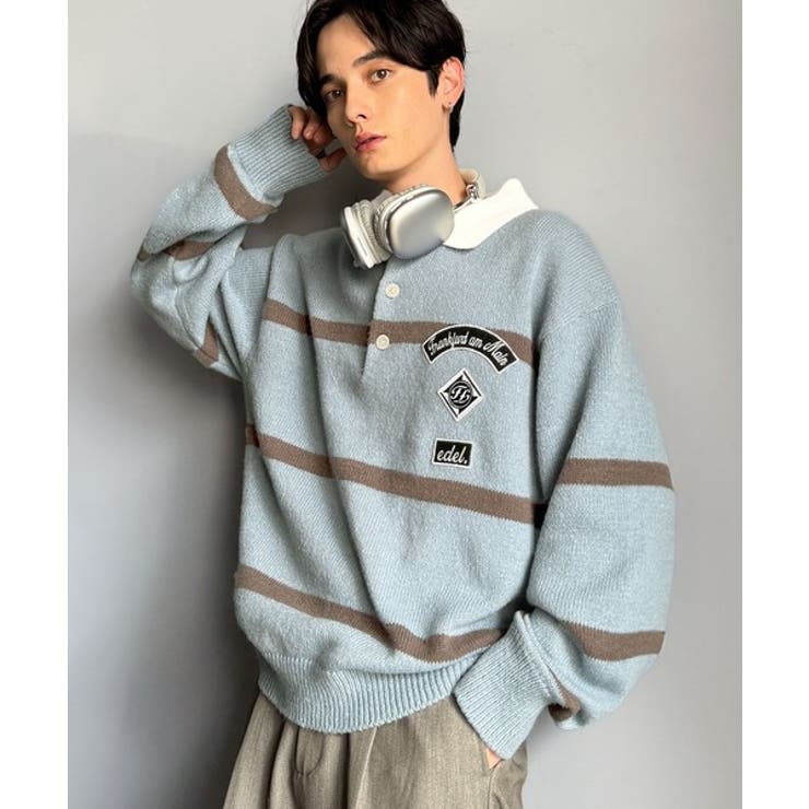 《JaVaジャバコラボ》ワッペンデザインラガーポロニット（長袖） | Classical Elf Men | 詳細画像13 