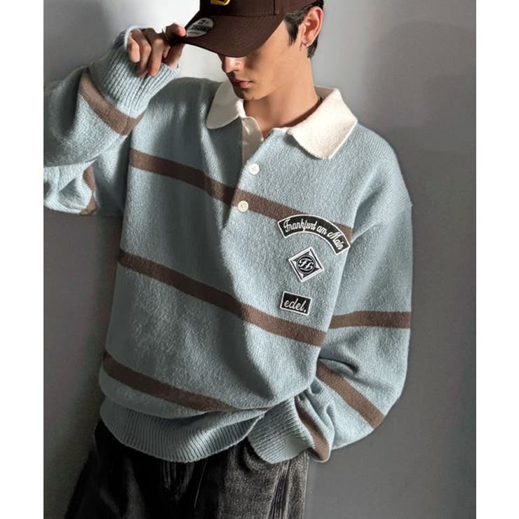 《JaVaジャバコラボ》ワッペンデザインラガーポロニット（長袖） | Classical Elf Men | 詳細画像15 