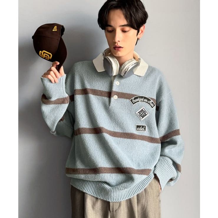 《JaVaジャバコラボ》ワッペンデザインラガーポロニット（長袖） | Classical Elf Men | 詳細画像16 