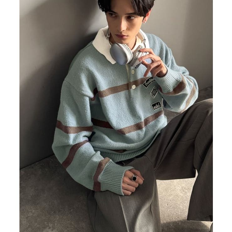 《JaVaジャバコラボ》ワッペンデザインラガーポロニット（長袖） | Classical Elf Men | 詳細画像20 