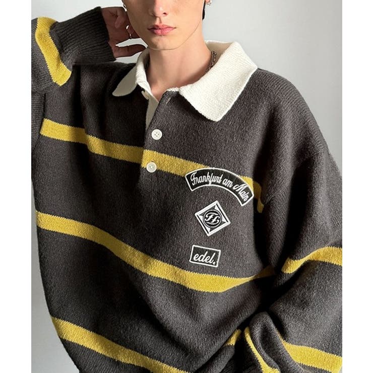 《JaVaジャバコラボ》ワッペンデザインラガーポロニット（長袖） | Classical Elf Men | 詳細画像2 