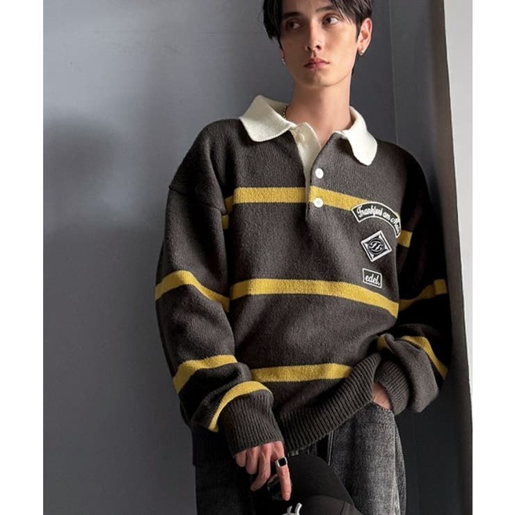 《JaVaジャバコラボ》ワッペンデザインラガーポロニット（長袖） | Classical Elf Men | 詳細画像3 