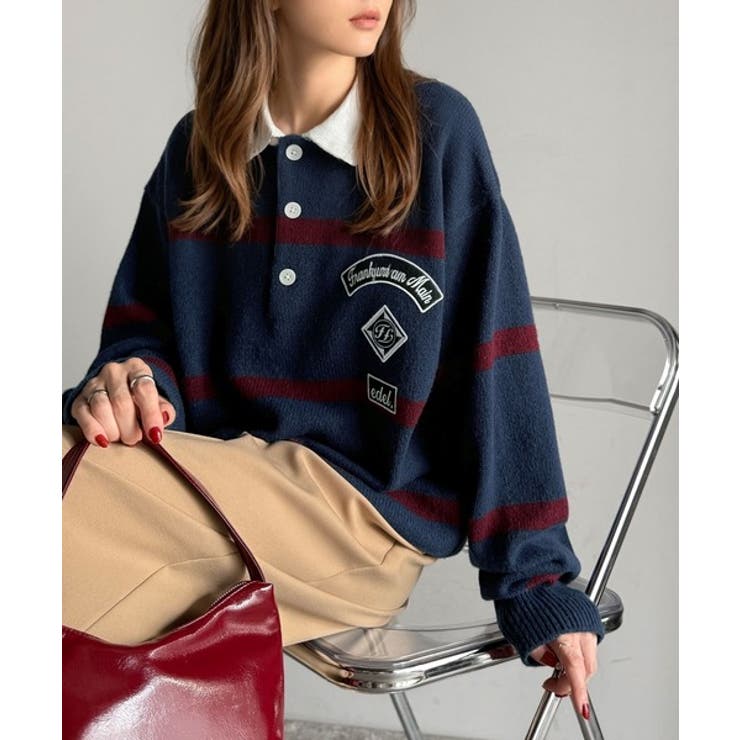 《JaVaジャバコラボ》ワッペンデザインラガーポロニット（長袖） | Classical Elf Men | 詳細画像6 