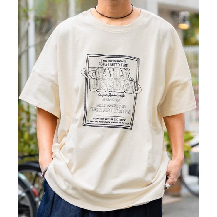 大人の抜け感。綿100％前後2wayステッチ刺繍半袖Tシャツ