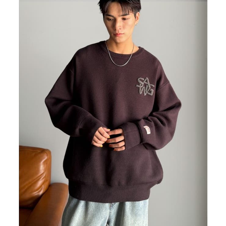 《JaVaジャバコラボ》立体編みで飾る個性。サガラ刺繍風ロゴオーバーサイズニット | Classical Elf Men | 詳細画像15 