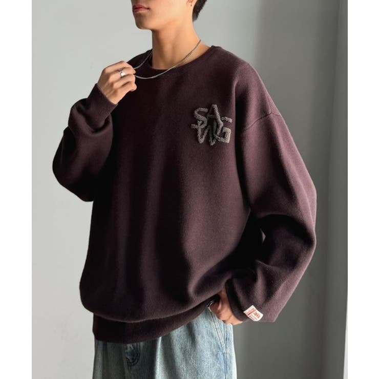 《JaVaジャバコラボ》立体編みで飾る個性。サガラ刺繍風ロゴオーバーサイズニット | Classical Elf Men | 詳細画像19 