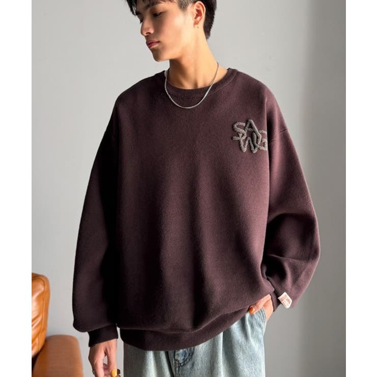 《JaVaジャバコラボ》立体編みで飾る個性。サガラ刺繍風ロゴオーバーサイズニット | Classical Elf Men | 詳細画像20 