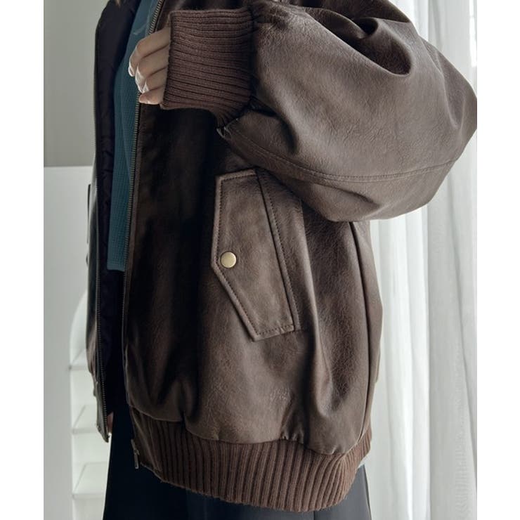 こだわりヴィンテージライク。リブタートルカラーレザージャケット | Classical Elf Men | 詳細画像21 