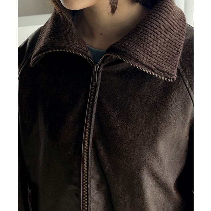 こだわりヴィンテージライク。リブタートルカラーレザージャケット | Classical Elf Men | 詳細画像23 