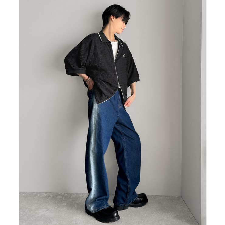 《Javaジャバコラボ》ゆるっと穿きこなす。サイドブリーチワイドデニムパンツ | Classical Elf Men | 詳細画像16 